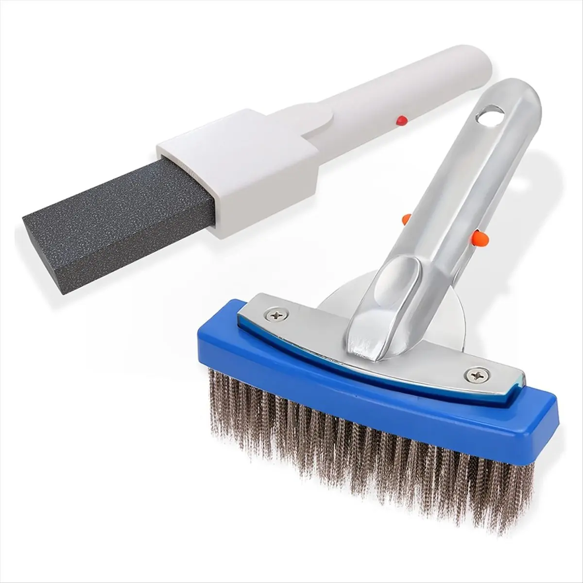 AT16 Pool Pumice Stone and 5 Inch Stainless Steel Pool Brush Kit to Reomve Erase Rust Stain Spot in Concrete Plaster Pool Spa