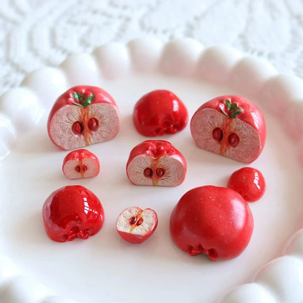 10PCS Half Hawthorn Series Miniature Flat Back Resin Cabochons For Hairpin Scrapbooking DIY Home Decor Craft Accessories
