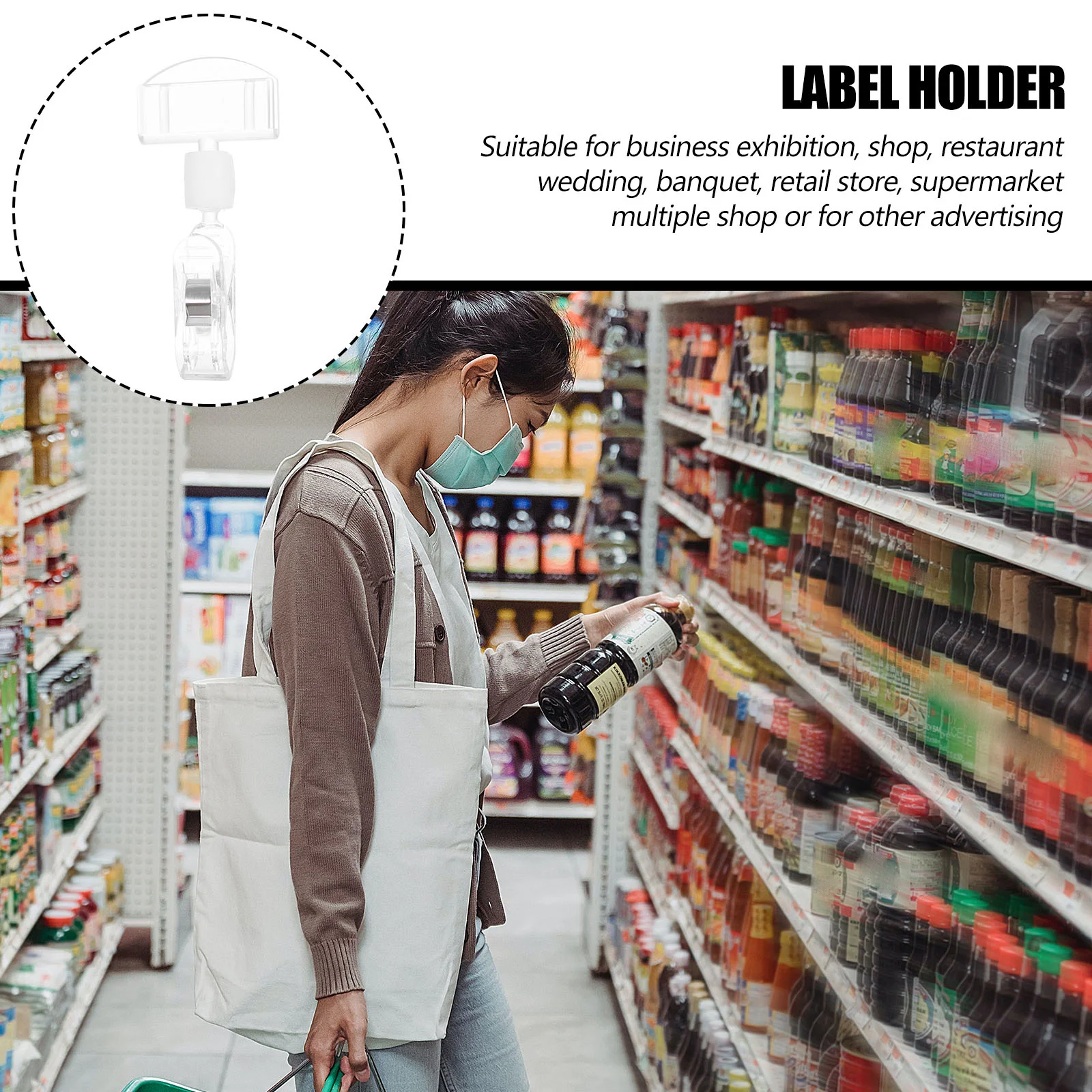 

10Pcs Price Tag Holder Clips Plastic Advertising Label Rack Portable Sign Display Stand for Store Supermarket Retail Exhibition