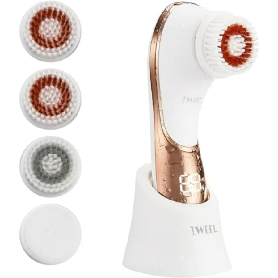 

Electric Face Brush Scrubber Rechargeable Facial Exfoliator IPX-7 Waterproof Spin Cleanser Rotating Spa Machine for Exfoliating