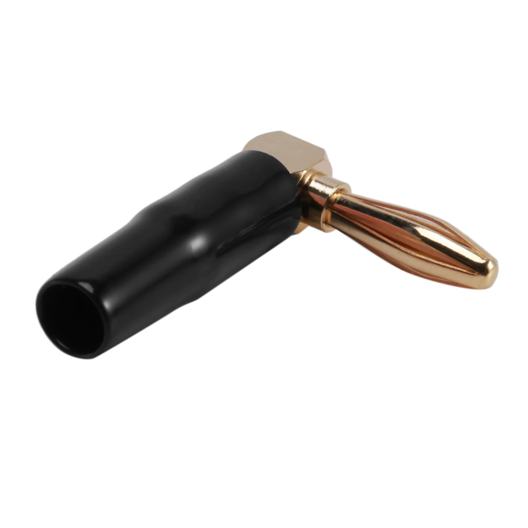[12 Pack] Hi-End Copper Right Angle/90 Degree Screw Type Banana Plug / Speaker Cable Connector [Banana De L]-Y41A