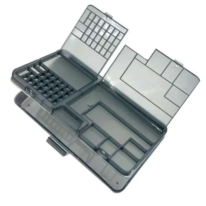 1Pcs Screw Accessories Organization DIY Storage For Phone Repair Tool Bright Black Double-layer Electronic Component Storage Box