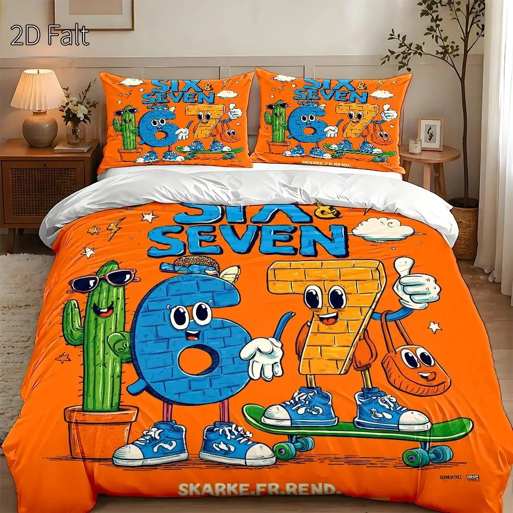 3-Piece Quilt Cover Set, 1 Quilt Cover + 2 Pillowcases (Without Filling) 2D Flat Printing, Three-Piece Quilt Cover Set, Cartoon Digital Theme, International Mathematics Day, Suitable for All Seasons, Machine Washable, Invisible Zipper, Large Quilt Cover Set, Bedding Set, Skin-Friendly and Breathable, Soft and Comfortable, Does Not Fade or Pill, Suitable for Home/Dormitory/Master Bedroom/Guest Room