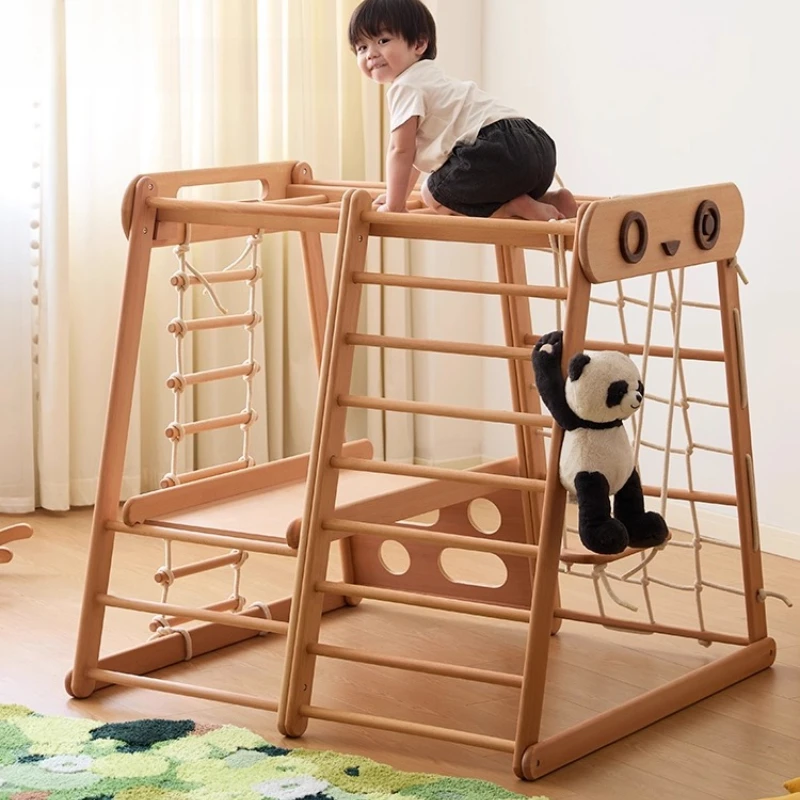 

Climbing frame, children's household indoor small slide, all solid wood climbing frame