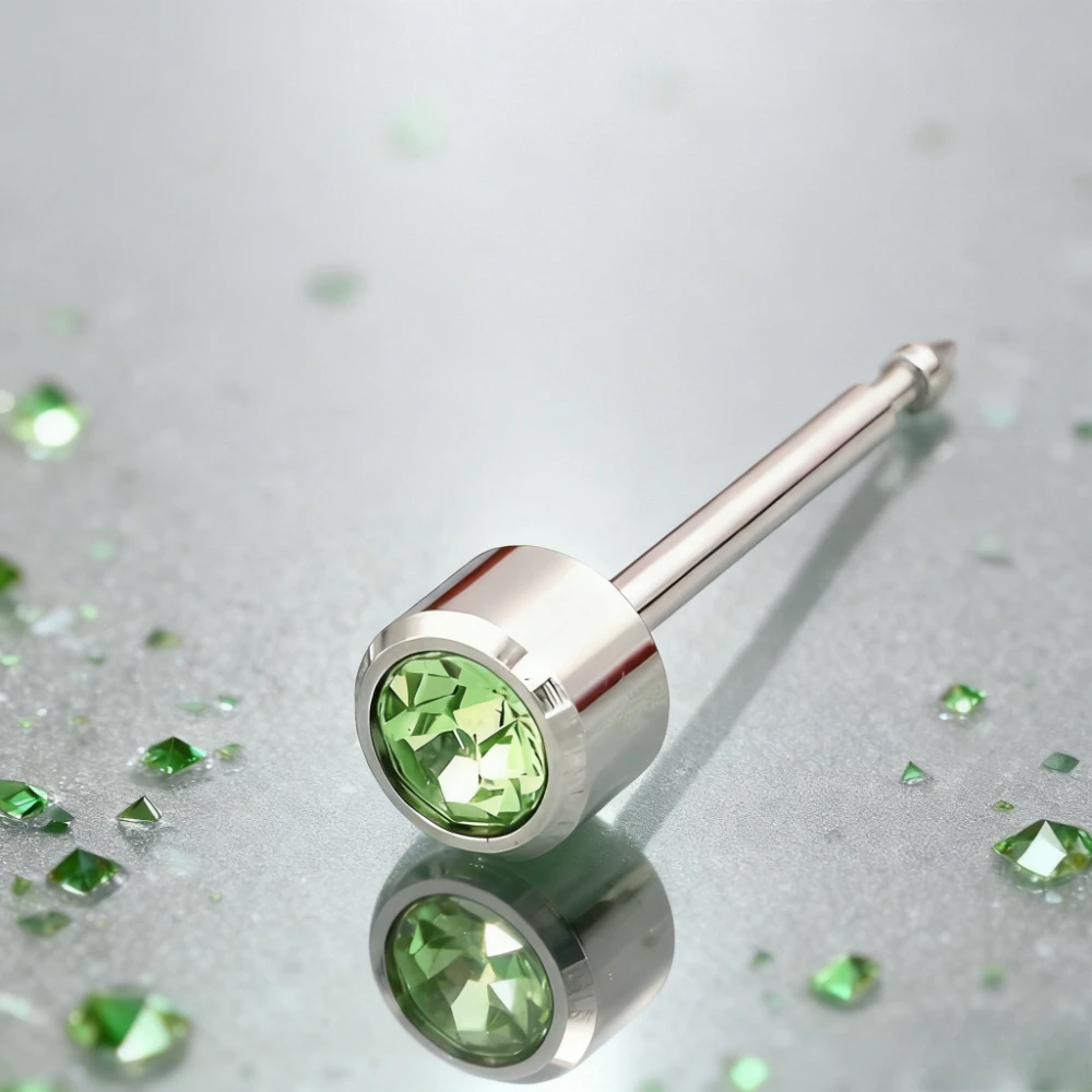 13 لونًا شخصيًا وعصريًا من الفولاذ المقاوم للصدأ حاد مدبب من الزركون للحفلات أقراط مثقوبة مجوهرات عالية الجودة