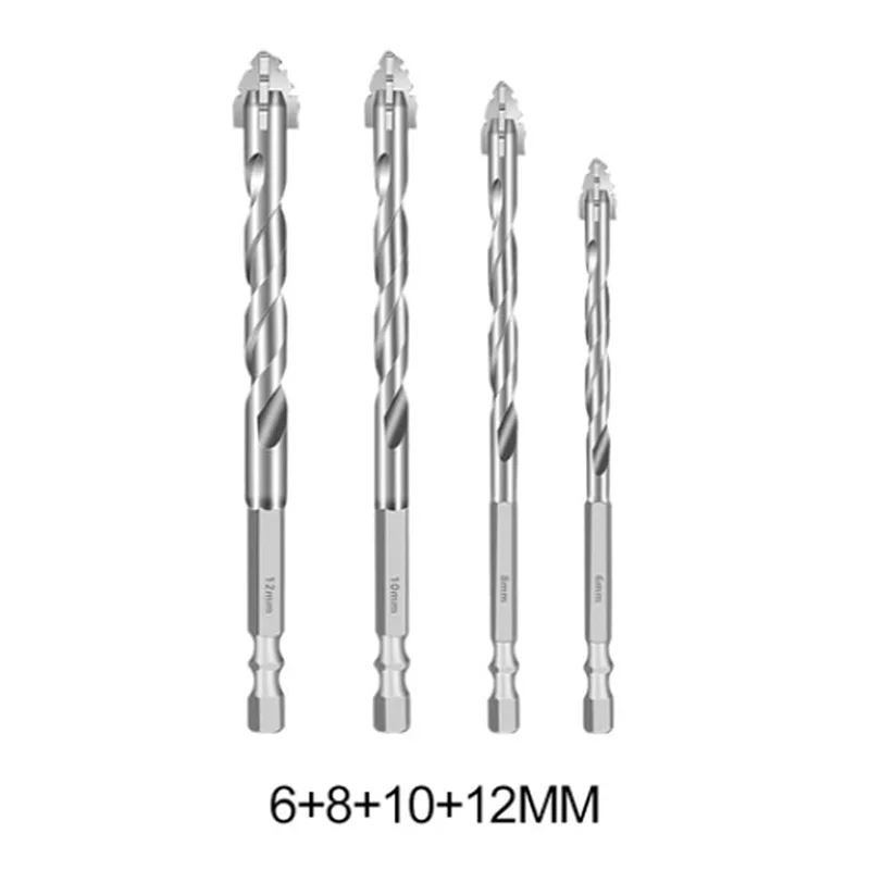A98E-High-Quality 8PCS Drill Bits For Masonry, Four-Flute And Sawtooth Eccentric Design For Ultimate Precision