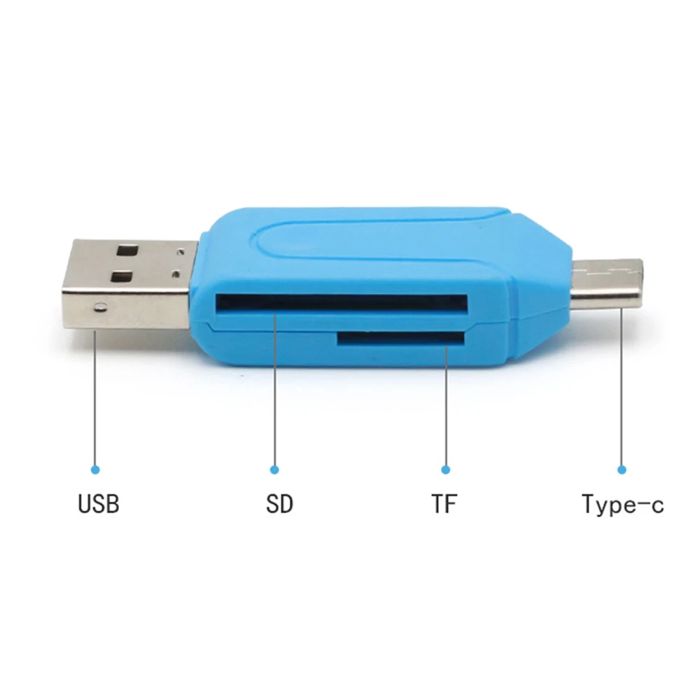 Novo leitor de cartão usb e usb 2 em 1 otg de alta velocidade usb2.0 universal otg tf/para cabeçalhos de extensão de computador android