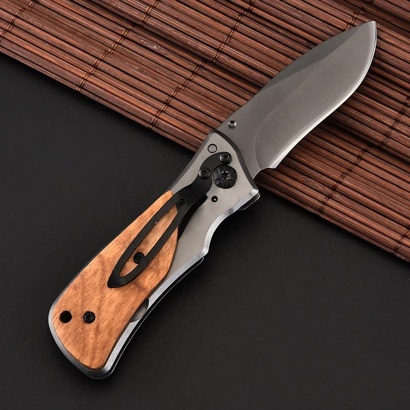 

Hot Pocket Hunting Knife Folding Knife 7Cr18Mov Blade Rosewood Handle Knife Hunting Outdoor Camping Survival Pocket Knives EDC