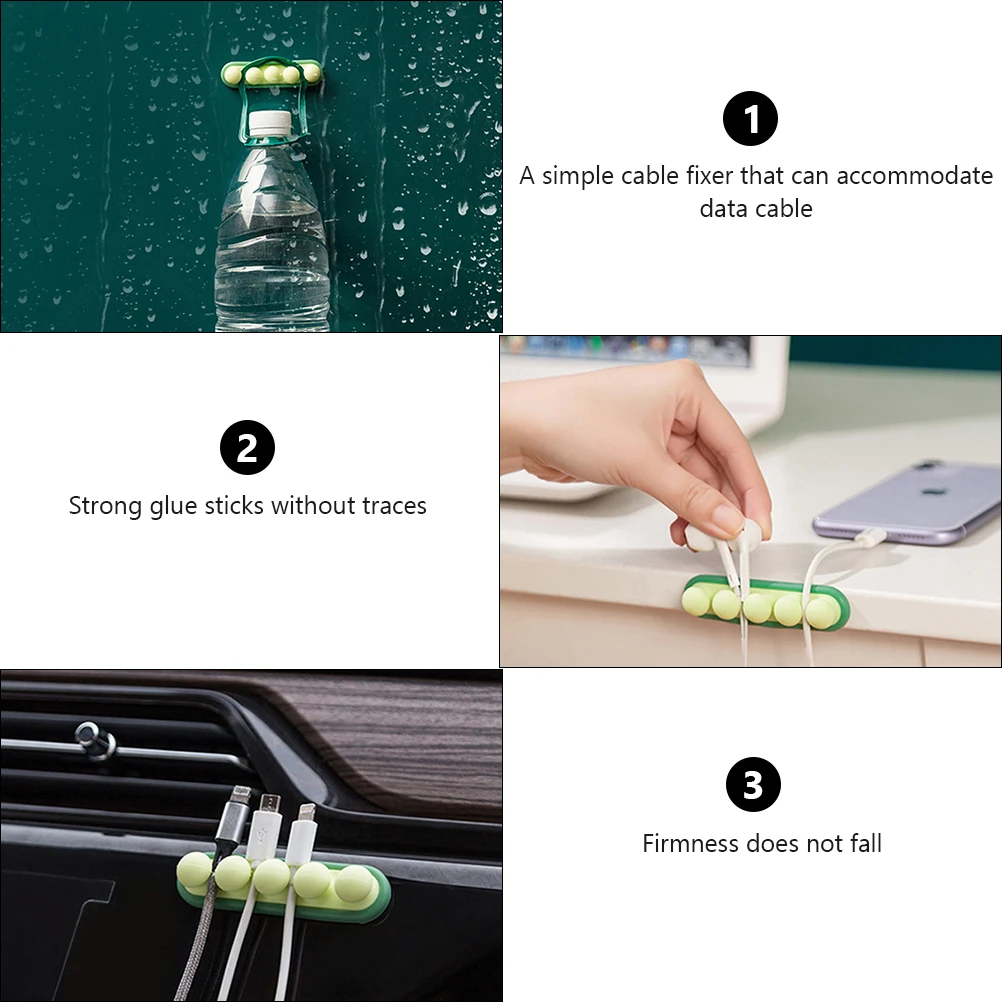 

3 Pcs Cord Management Clips Silicone Cable Manager Desktop Winder Electric Wire Silica Gel USB Organizers for Cords