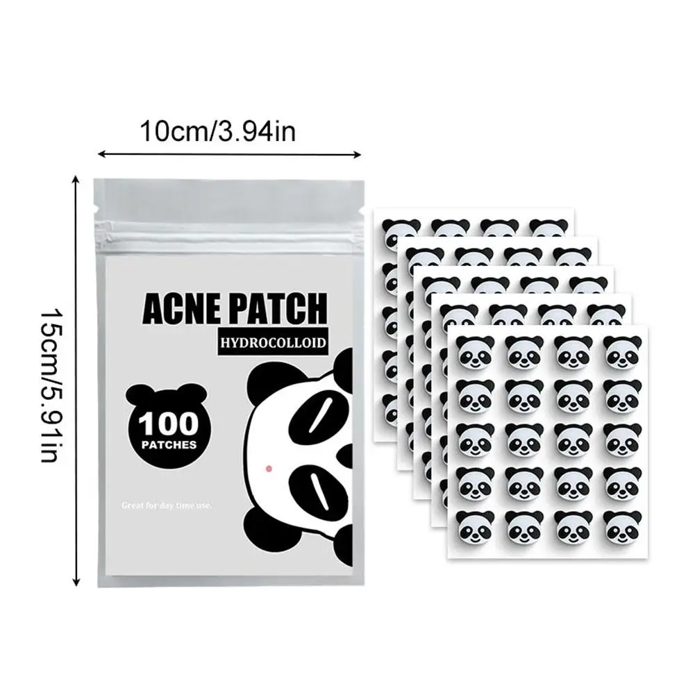 Parche de Panda para acné para hombre y mujer, parche impermeable de larga duración, Invisible, para reparación de granos de acné, cuidado de la piel, 100 piezas