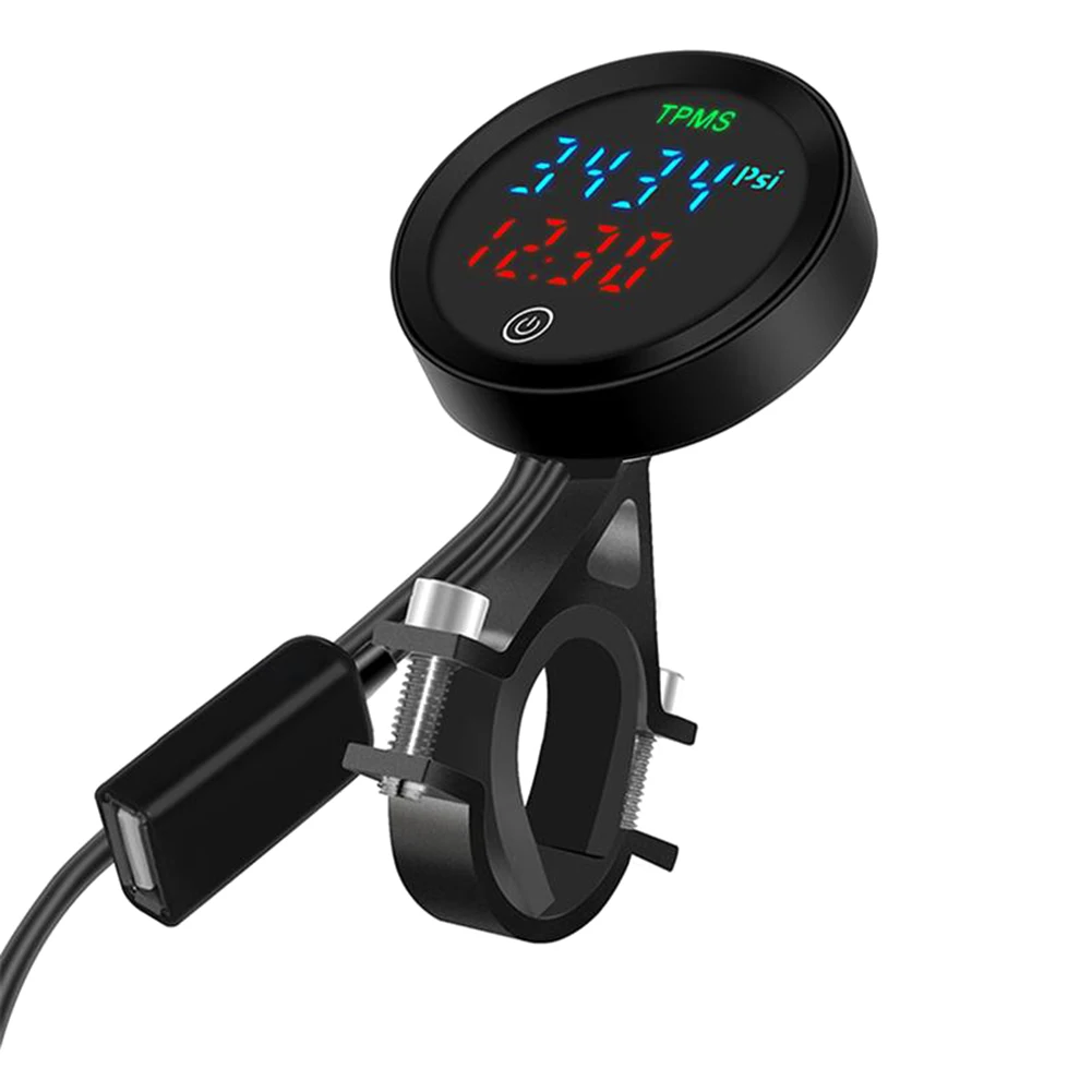 

Motorcycle Maintenance Motorcycle TPMS LCD Tire Pressure Monitor Wear-resistant Battery Level Alarm Charging Protection