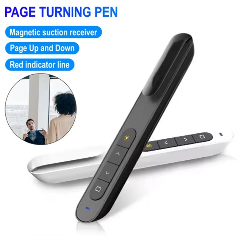 Wireless Flip-Pen Presentation Clicker Laser Pointer PowerPoint Remote Control Pen With Hyperlink Control Red Light IR Presenter