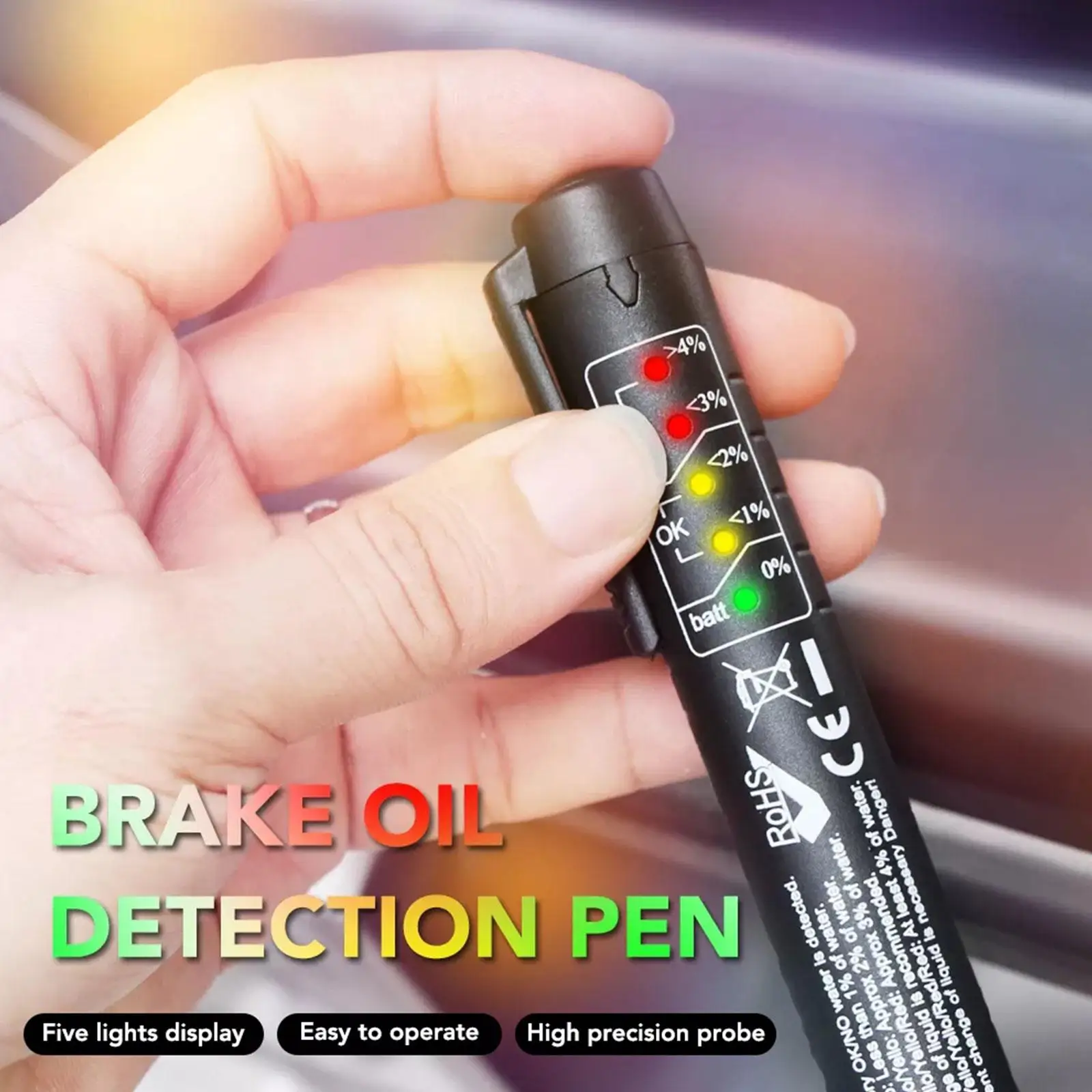 Universal Brake Fluid Tester Accurate Oil Quality Diagnostic Tools LED Indicator Liquid Testing Pen Automotive Brake Oil tester