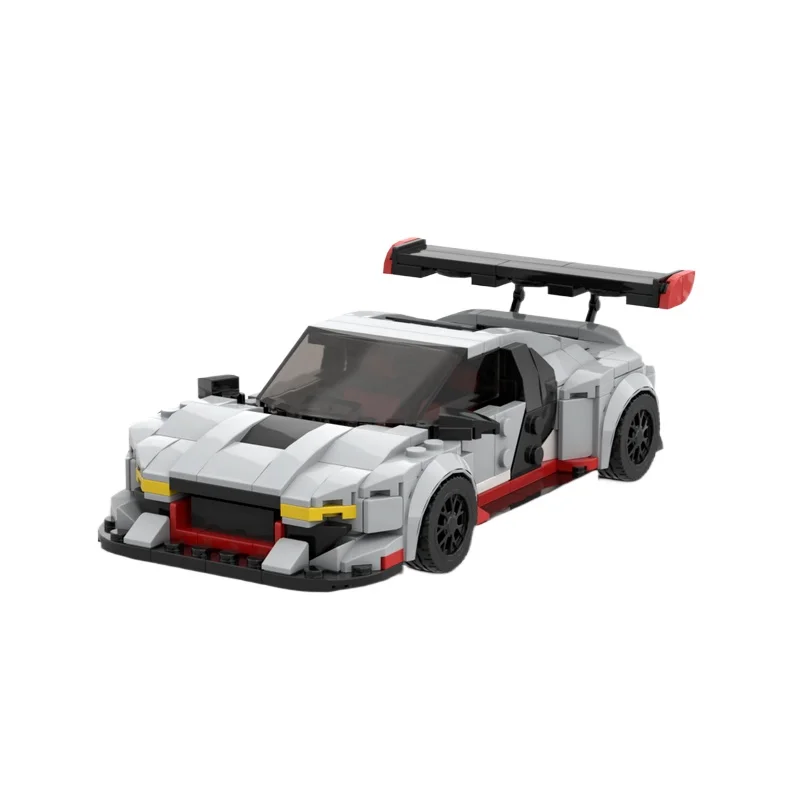 Sport Speed Racing Car R8 GT3 Grey  Moc Building Block Brick Model Assenbly Exhibition Collection Toys Gift for Boy Children