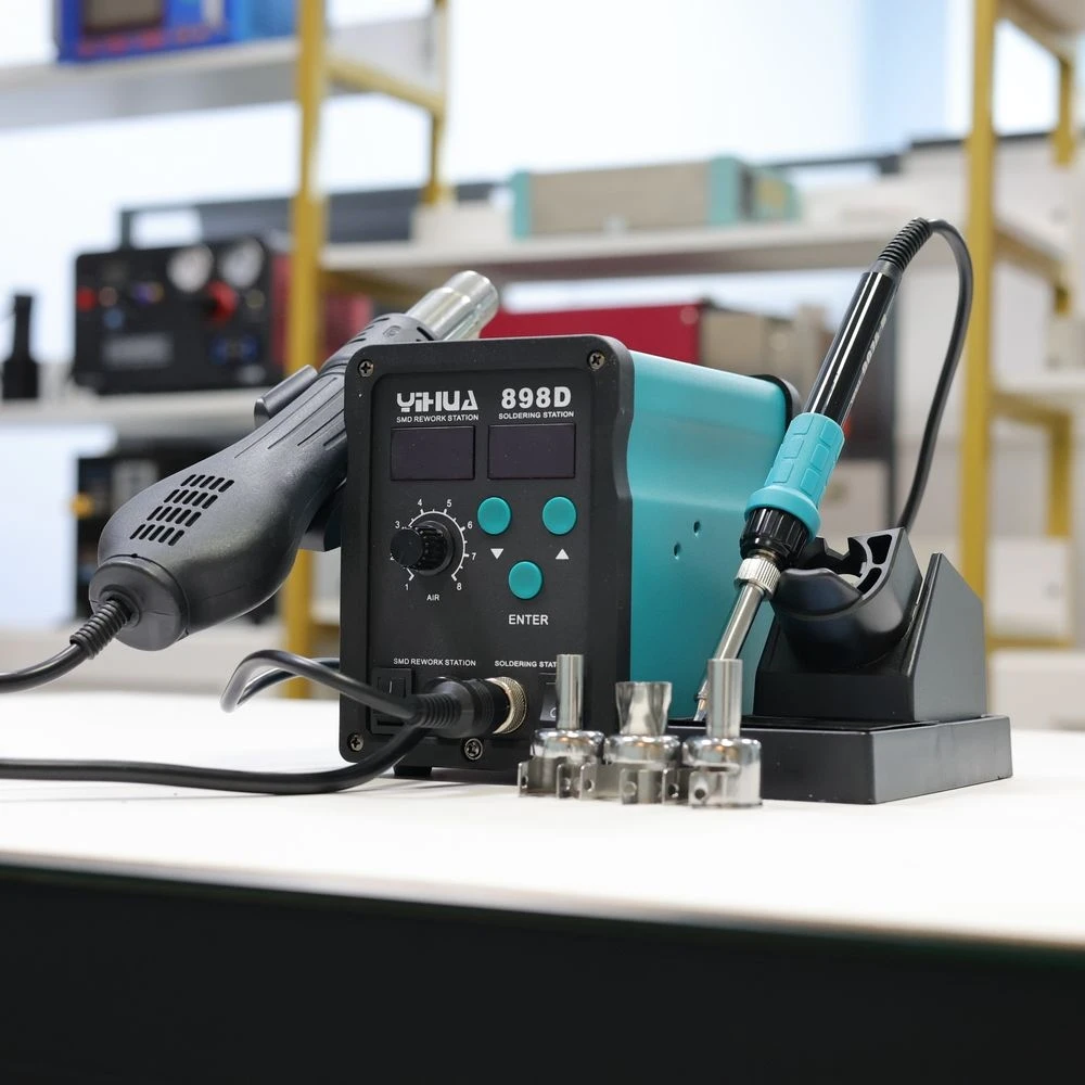 

Fast Heating YIHUA 898D Hot Air Welder Station, Microcomputer Control, Space Saving Design