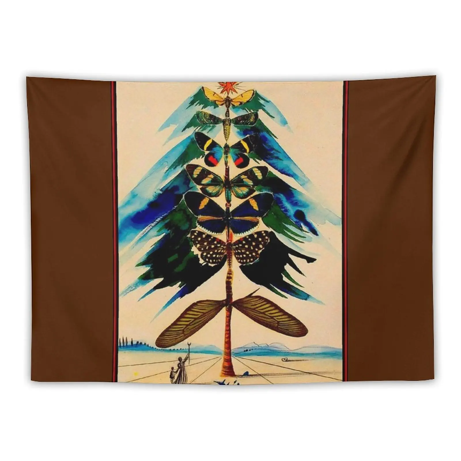 

BUTTERFLY TREE : Vintage Abstract Print Tapestry Wall Coverings Art Mural Tapestry