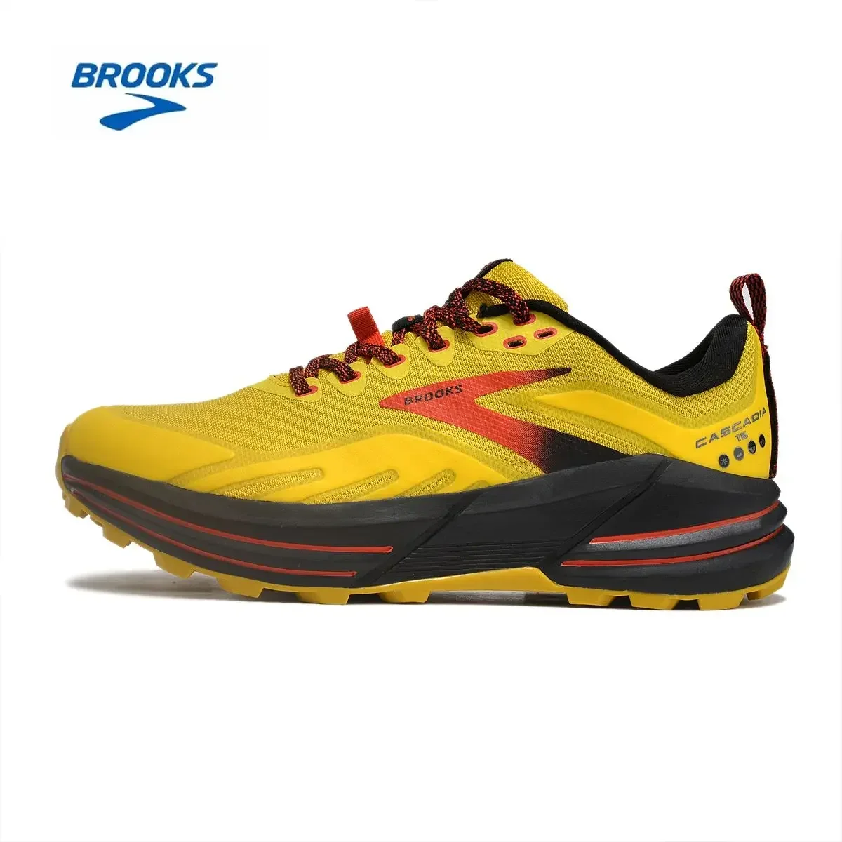 BROOKS Cascadia 16 Running Shoes White light yellow brown Men Women Long-Distance Road Sport Training Casual Sneakers