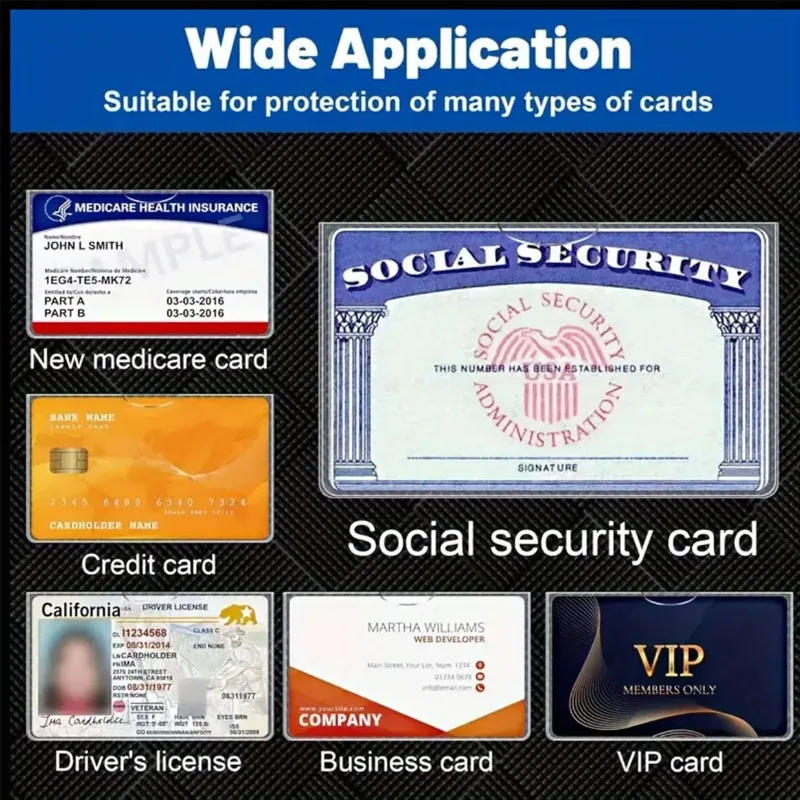 US Social Security Card Transparent Holder - Scratch-Resistant SS Card Protector Cozy Home Portable Card Sleeve