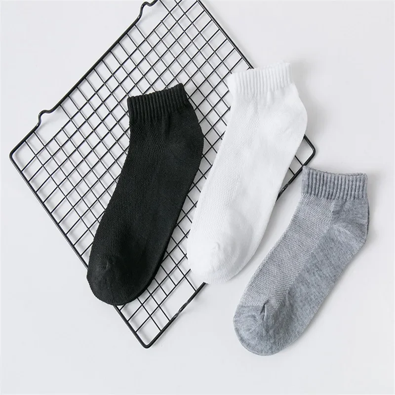 20Pcs=10Pair Breathable Men\'s Socks Short Ankle Socks Men Solid Mesh High Quality Male Boat Socks HOT SALE 2024 Hot