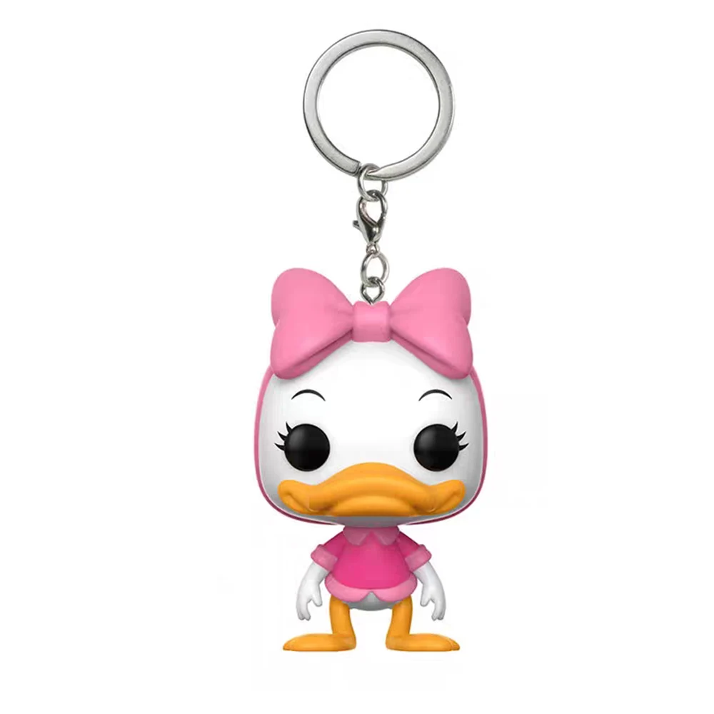 New Pocket Keychain Disney Mickey Mouse Scrooge Mcduck Mickey Minnie Vinyl Figure Dolls Model Toys For Children Gift view 3
