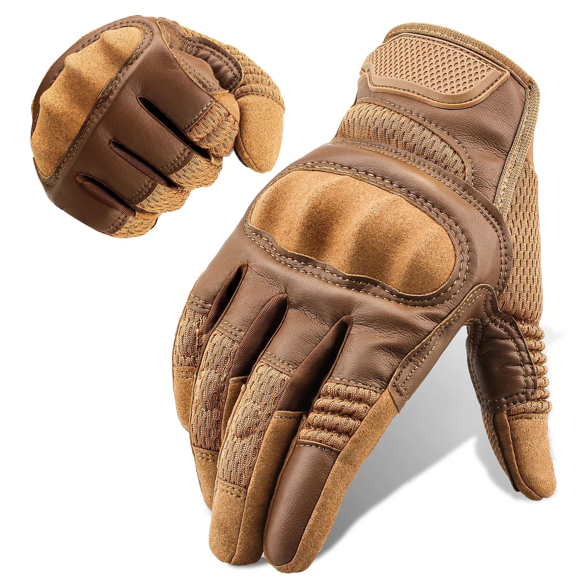 PU Leather Tactical Gloves Touch Screen Cycling Hard Shell Hiking Combat Hunting Airsoft Driving Bicycle Anti-slip Bike Mittens