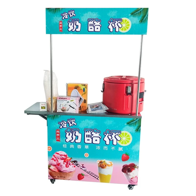 Folding car insulation bucket ice cream snowflake cheese yogurt cart equipment