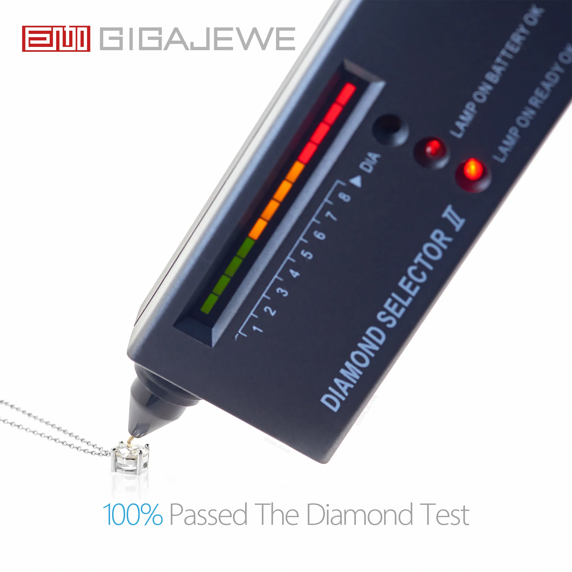 GIGAJEWE 3ct 9mm D Color Round Cut 18K White Gold Plated 925 Silver Moissanite Pendant Necklace Diamond Test Passed Woman Gift