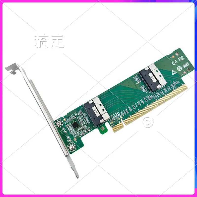 

ABT-Adapter Card PCI Express X16 To 2-Port Slimsas SFF-8654 8I Adapter Multi-Function Portable Adapter Card