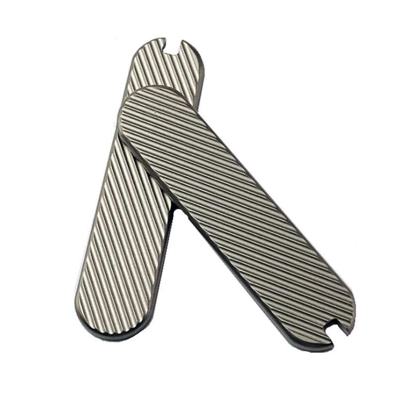 1Pair Titanium Alloy Chip Modified TC4 Handle Patch For DIY Knife Handle Material Making For 58 Mm Swiss Knife