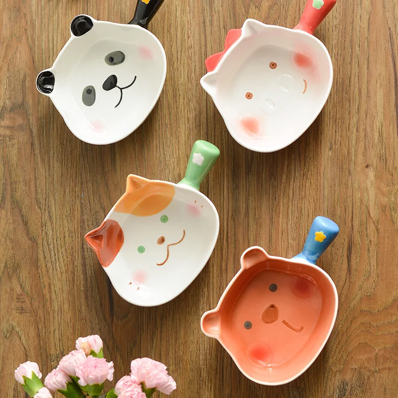 

Creative Ceramic Soup Bowl Cute Cartoon Animals Handle Bowl Household Instant Noodles Bowls Rice Bowls Tableware