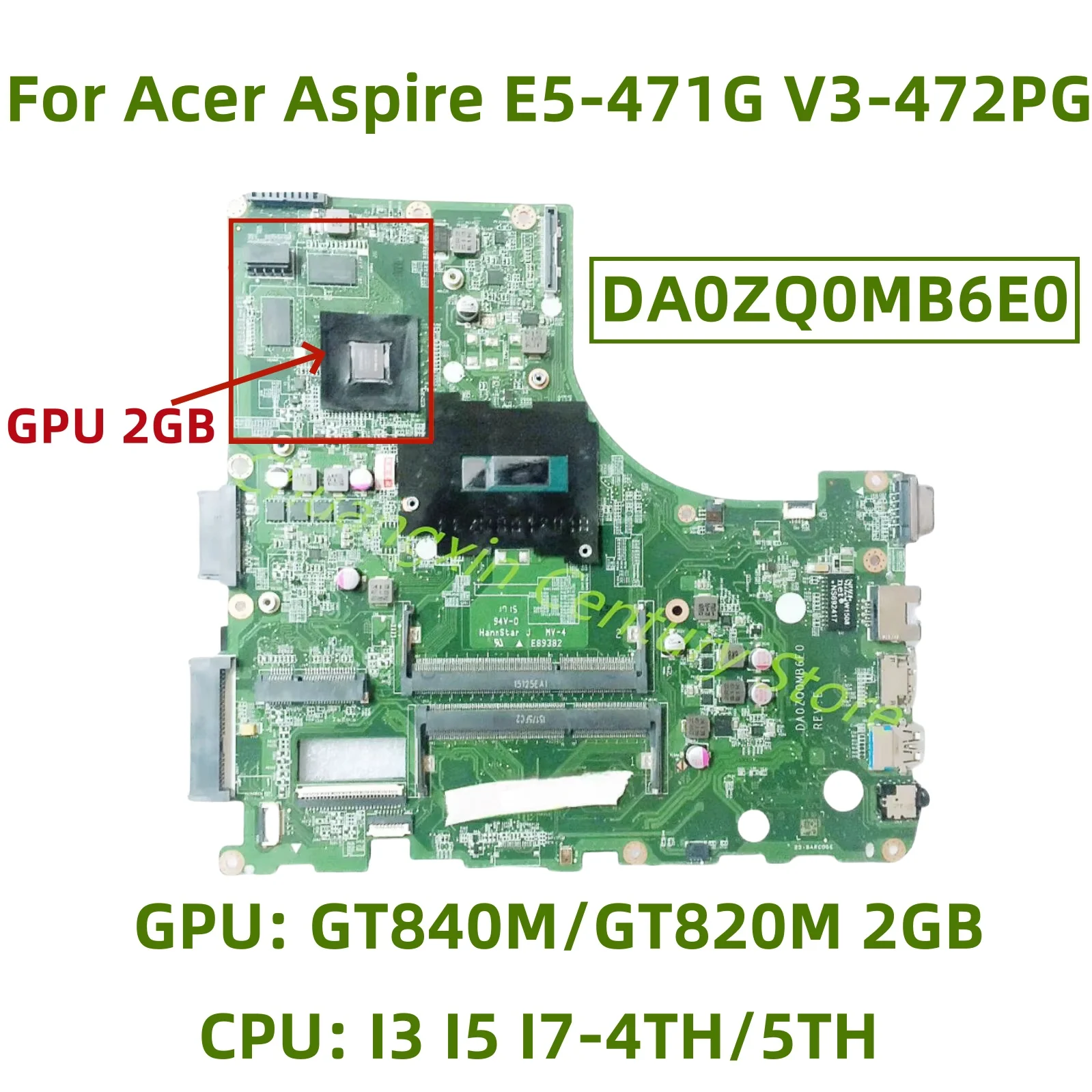 DA0ZQ0MB6E0 For Acer Aspire E5-471G V3-472PG E5-471 laptop with CPU: I3 I5 I7-4TH/5TH GPU: GT840M/GT820M 2GB 100% Tested Fully