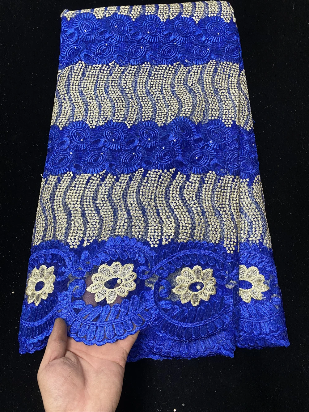 

Clearance Sales!!! Embroidered French Lace Tulle Fabric Blue African Lace Cheap 5Yards Nigerian Lace For Women Dress