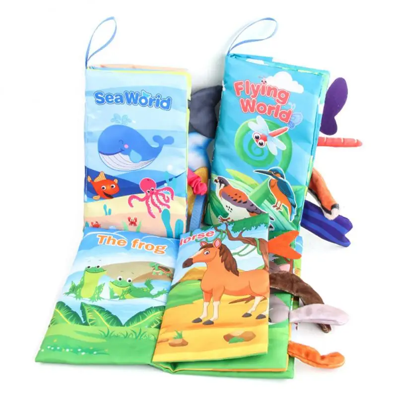 

Children Cloth Book Dirt Resistant Puzzle Books Creative 0-36 Month Educational Toy Sea Land And Air Tail Cloth Book Durable