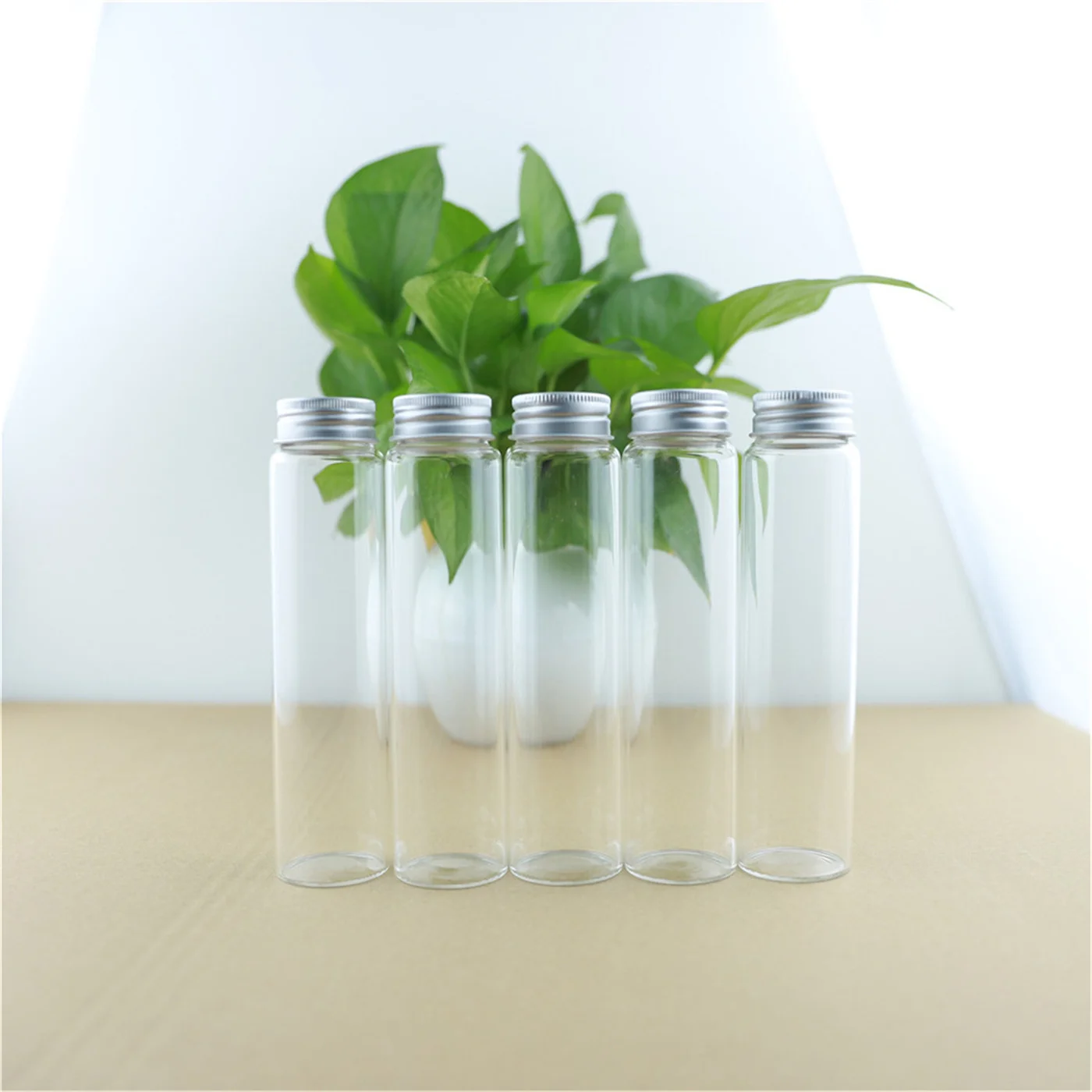 Sealed Glass Bottle 12 Pcs 23*37*150mm 120ml Glass Test Tube  Silver Screw Cap Jar Container Diy storage bottle Glass jars