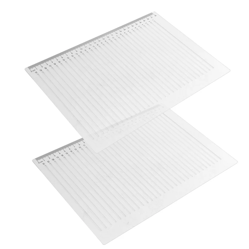 

Stylish-2 Pcs Plastic Straight Line Stencil Template For Journaling