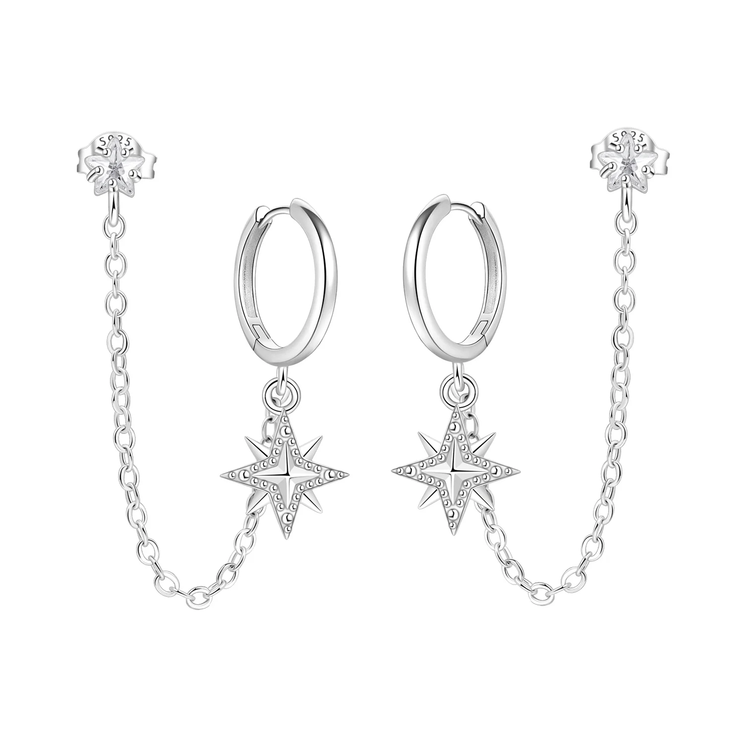 PANPOKI 925 Sterling Silber Bunte Liebe Satellit Tropfen Ohrringe Frauen Ohrringe Charme Mode Vielseitig Party Schmuck Geschenke