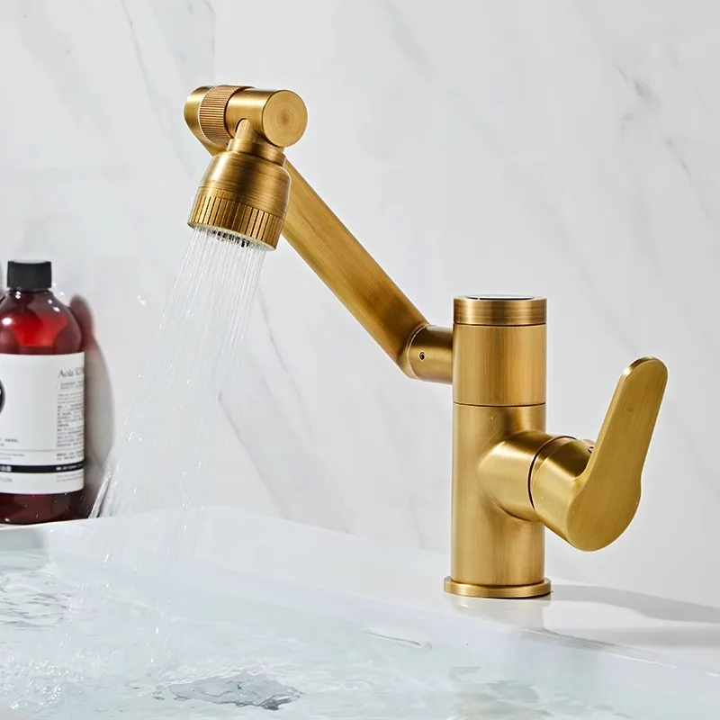 

Digital Antique Faucet, Washbasin, Hot and Cold Mechanical Arm, Universal Rotation, Retro Washbasin, Bathroom Faucet
