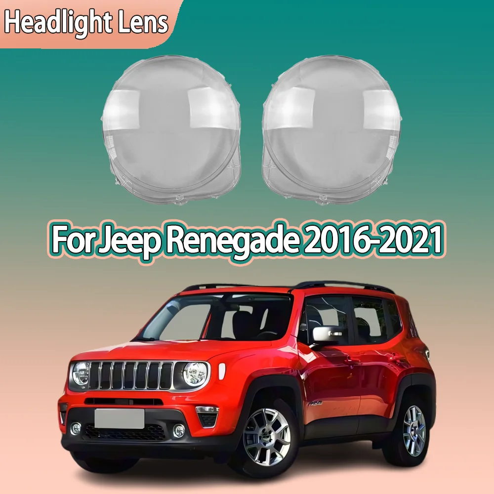ل Jeep Renegade 2016 2017 2018 2019 2020 2021 غطاء المصابيح الأمامية الأمامية قذيفة عاكس الضوء شبكي استبدال العدسة الأصلية