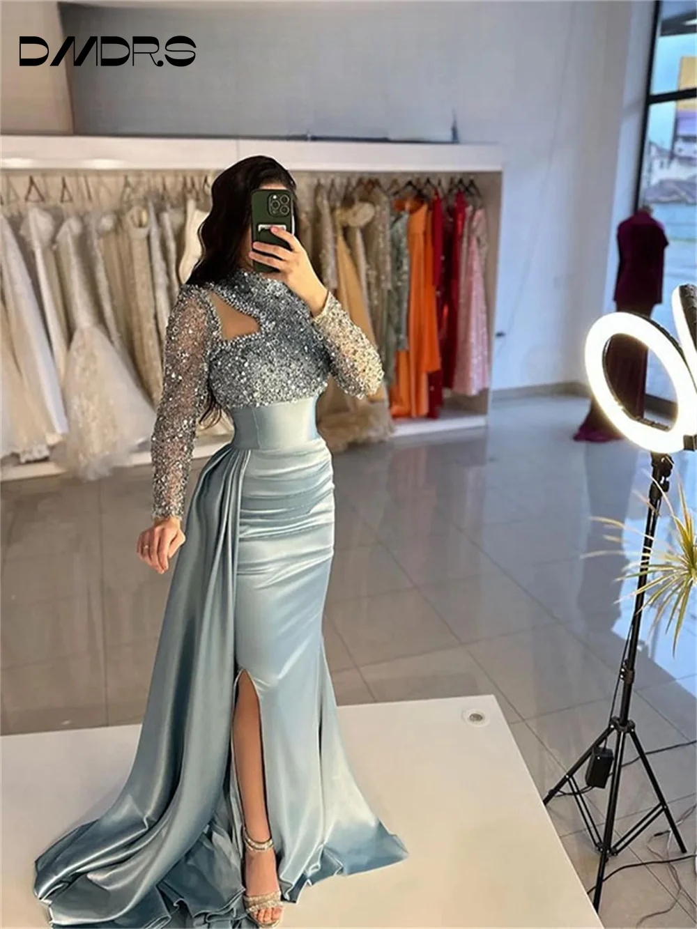 Classic Sleeveless Evening Gown 2024 Elegant Red Carpet Party Dress Charming Diamond Floor Length Gowns for Wedding Guests Vesti