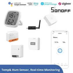 SONOFF Zigbee Sensor/switch SNZB-02D ZBMINI-L2 USB Dongle E/Bridge-P/Wireless Switch/porta/sensore di movimento funziona con Alexa HA MQTT