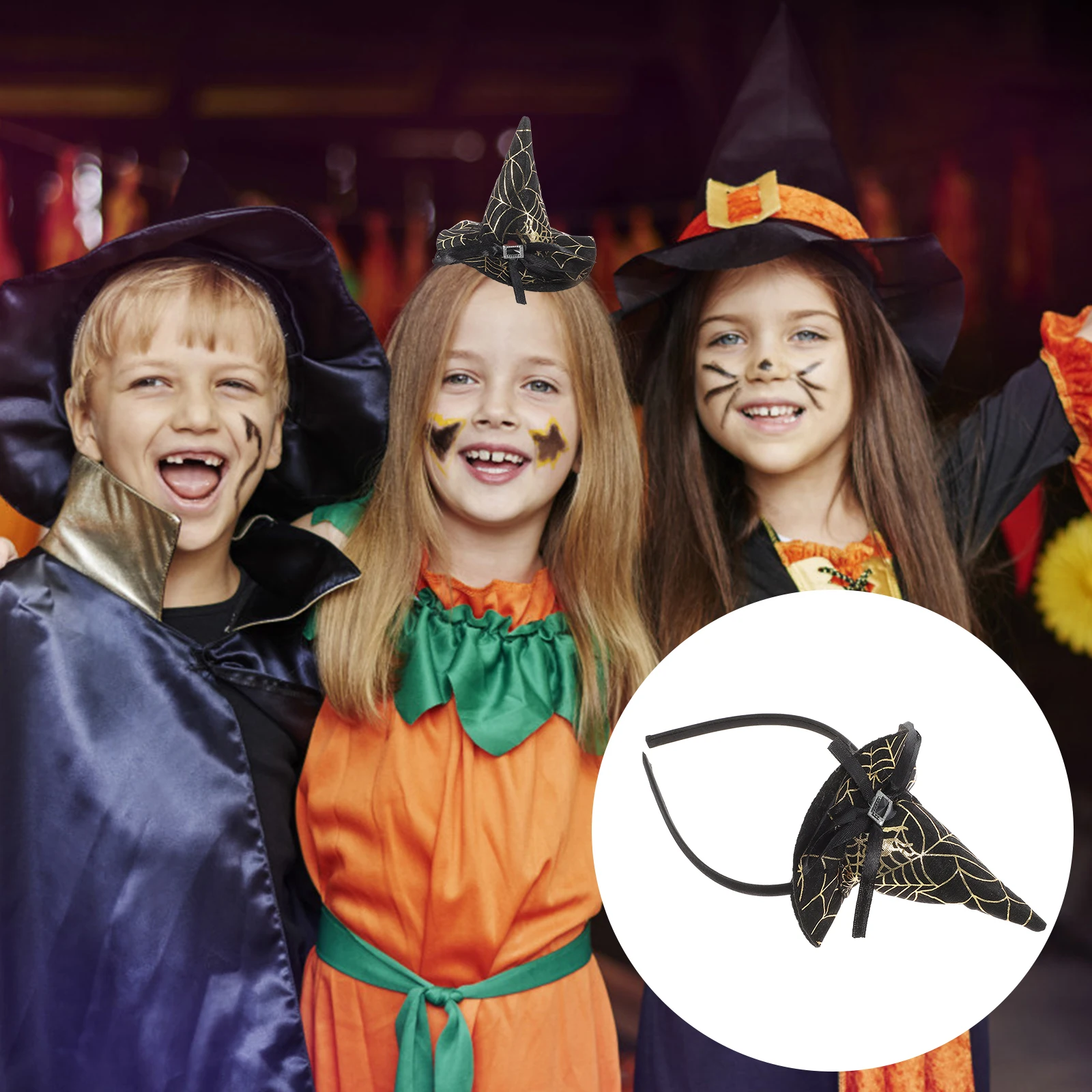 

Halloween Witch Hat Headband for Girls Toddler Party Supplies Non Fading Durable One Size Fits Most Costumes Accessories Hair