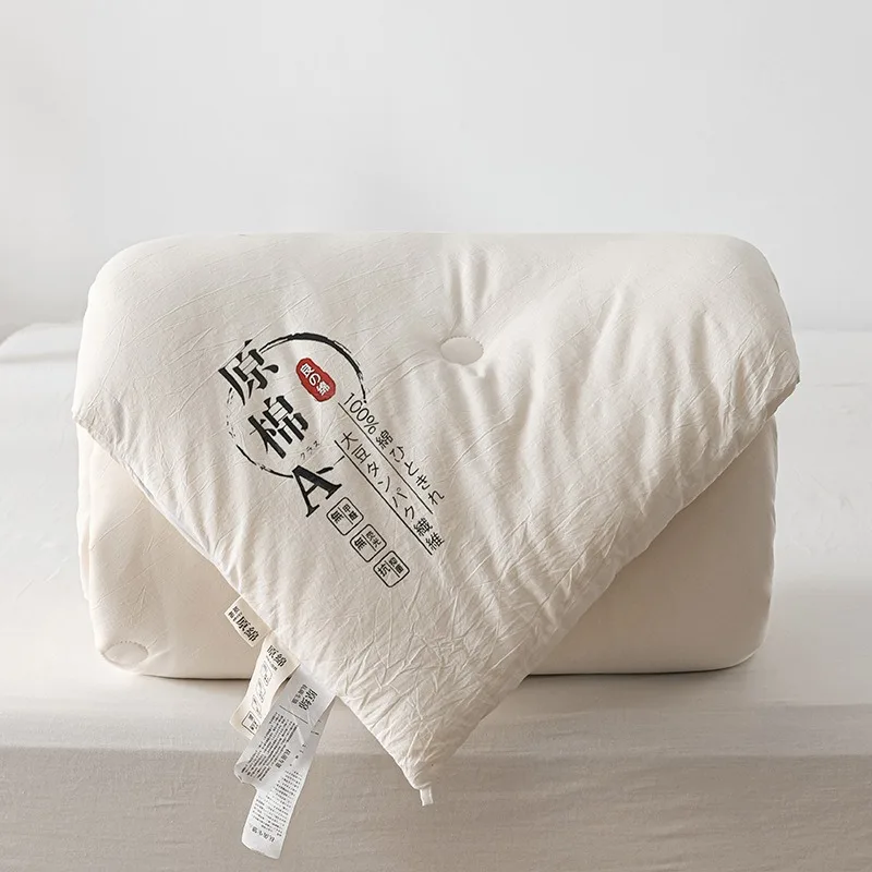 Baby Grade Raw Cotton Soybean Fiber Quilt Warm AllSeason Dorm Bedding Single Double Gift Spring Autumn Quilt Winter Thick Quilt