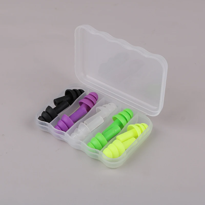 1Box is 5Pairs New Comfort Earplugs Noise Reduction Silicone Soft Ear Plugs Swimming Silicone Earplugs Protective For Sleep