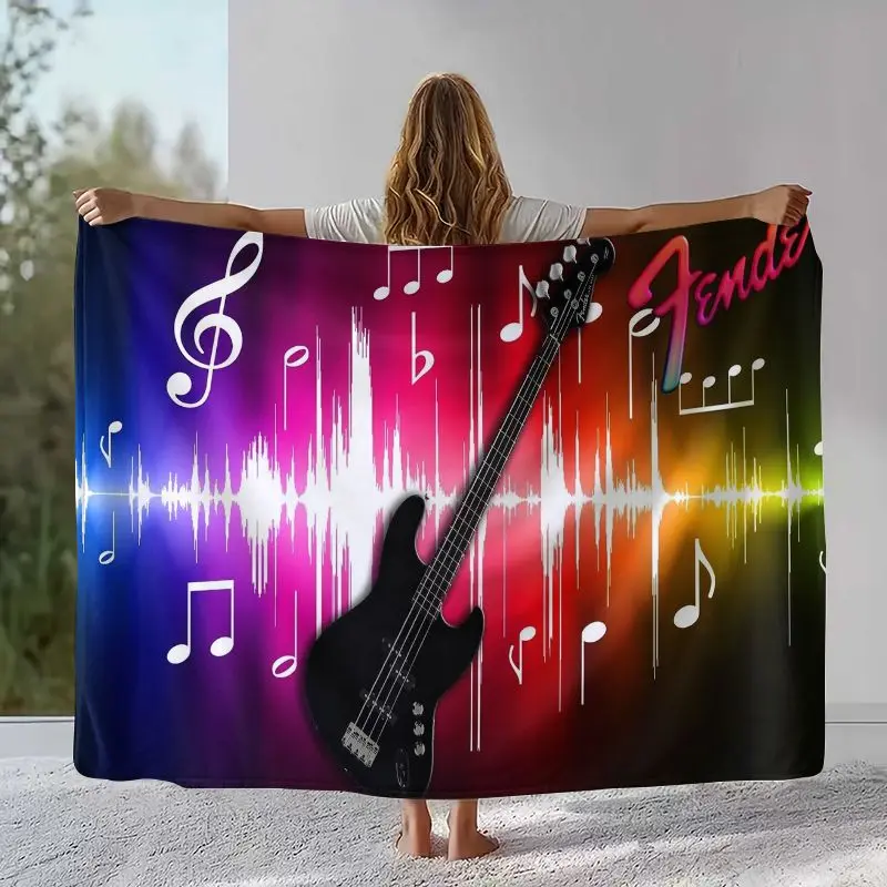 Fender Guitar Theme Rock Music Soft Flannel Throw Blanket,Cozy Warm Blanket for Bed,Sofa,Living Room,Picnic,Camping,Home Decor