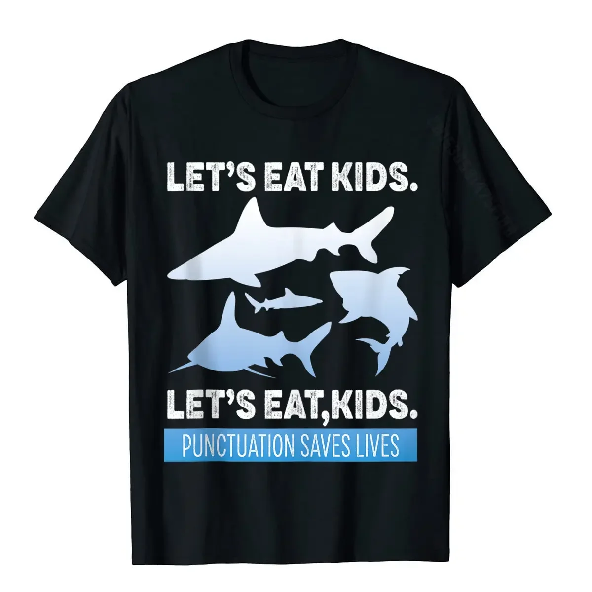 Grammar Shirt Teacher Kids Shark Punctuation Saves Lives Basic Top T Shirt On Sale Design Cotton Student Tops & Tees