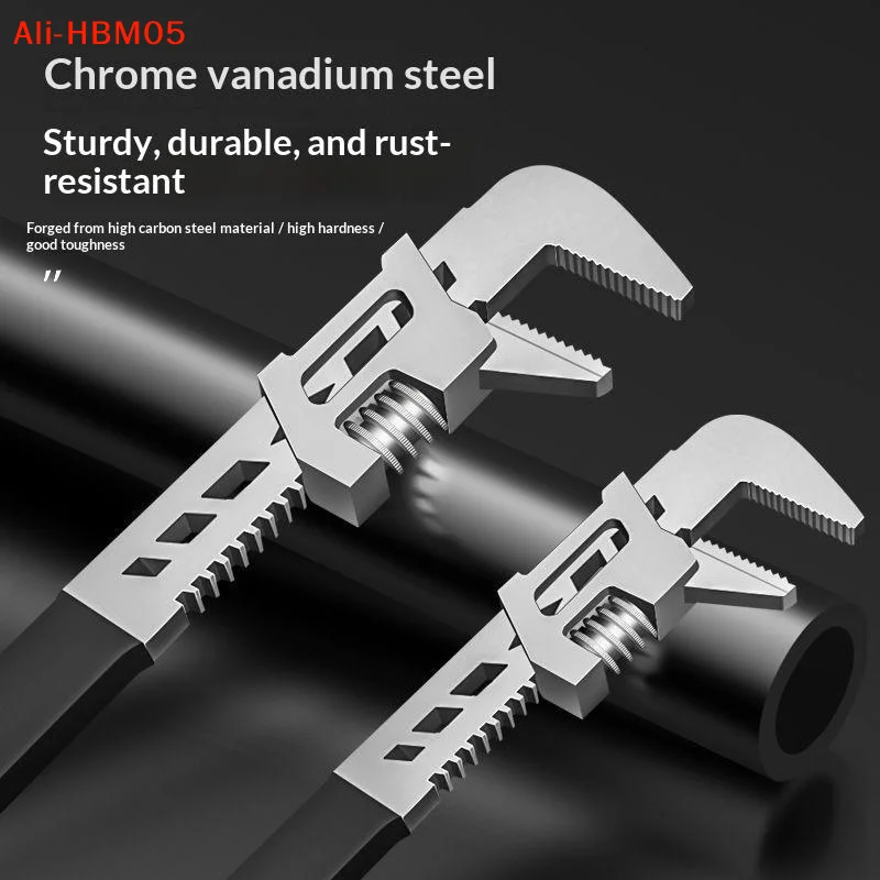 (HB05)1pc F-type Right Angle Wrench Adjustable Spanner Pipe Wrenches Wide Jaw Opening Wrench F Type Wrench Movable