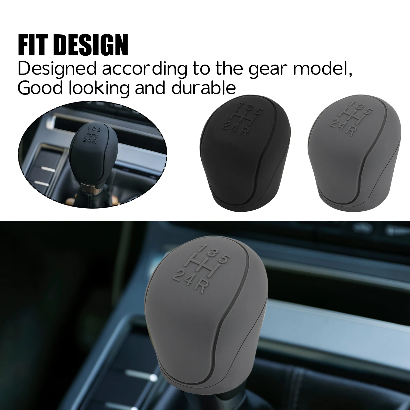 Silicone Car Gear Head Shift Knob Cover for SsangYong Actyon Turismo Rodius Rexton Korando Kyron Musso Sports