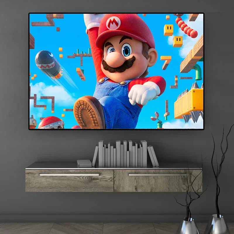 Game Classic Movie Cartoon Characters The Super MM-Marios Plumber Poster Wall Art Pictures Canvas Painting Room Home Decor Gift