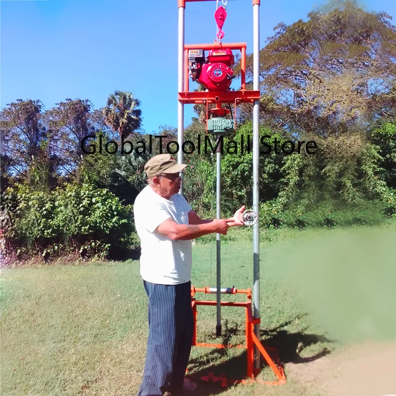 Lightweight Small Portable 80m 100m Depth  Mini Manual Rotary Boring Water Well Drilling Rig Machine for Sale