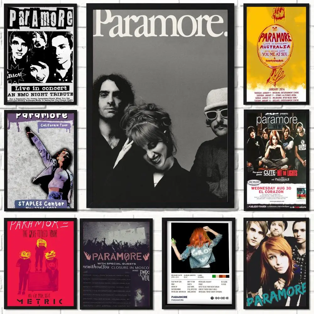 band P-Paramore-E Poster Self Adhesive Wall Decor for Modern Home Cafe Office and Bar